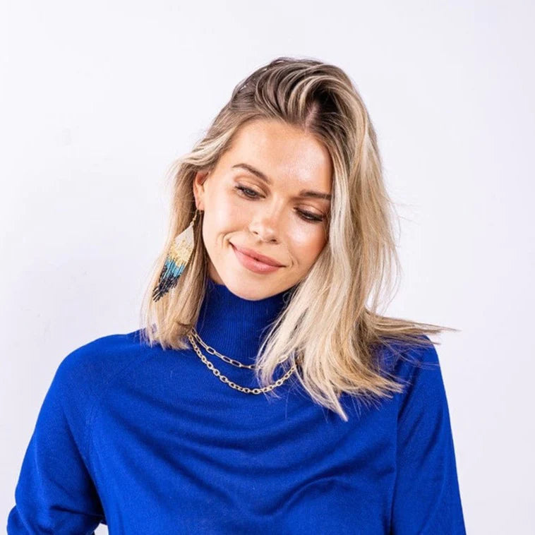 Claire Ombre Beaded Fringe Earrings