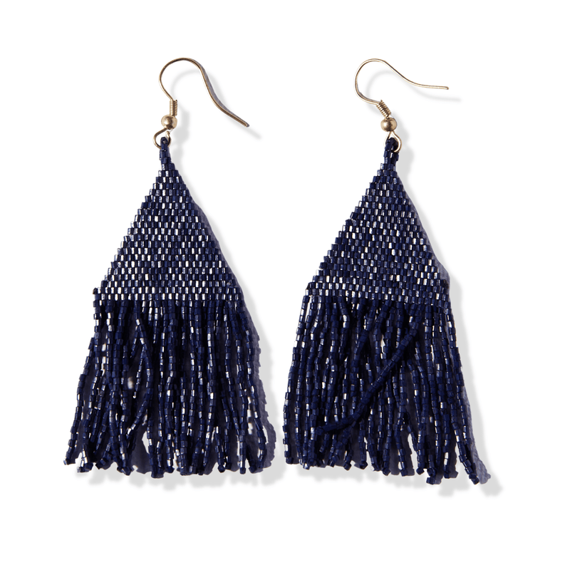 Lexie Solid Beaded Fringe Earrings