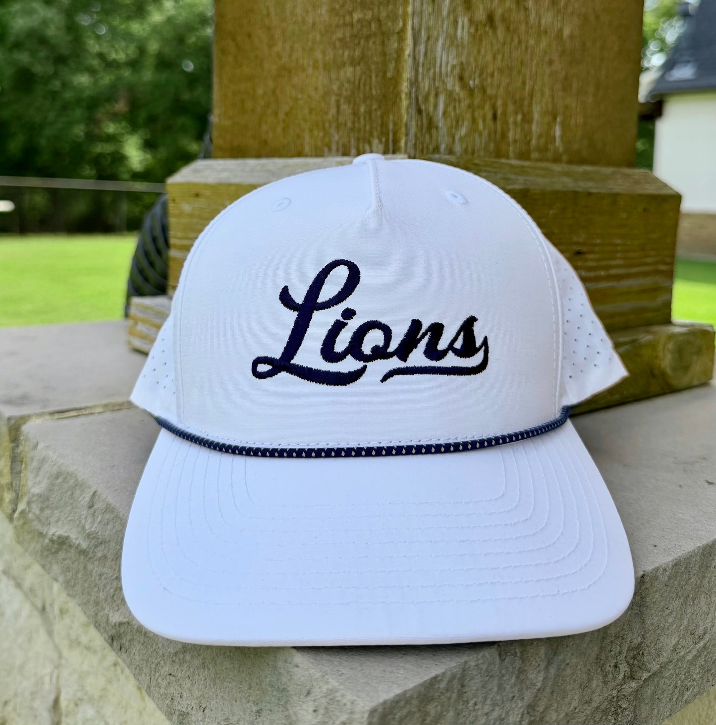 Lions Script Hat with Rope