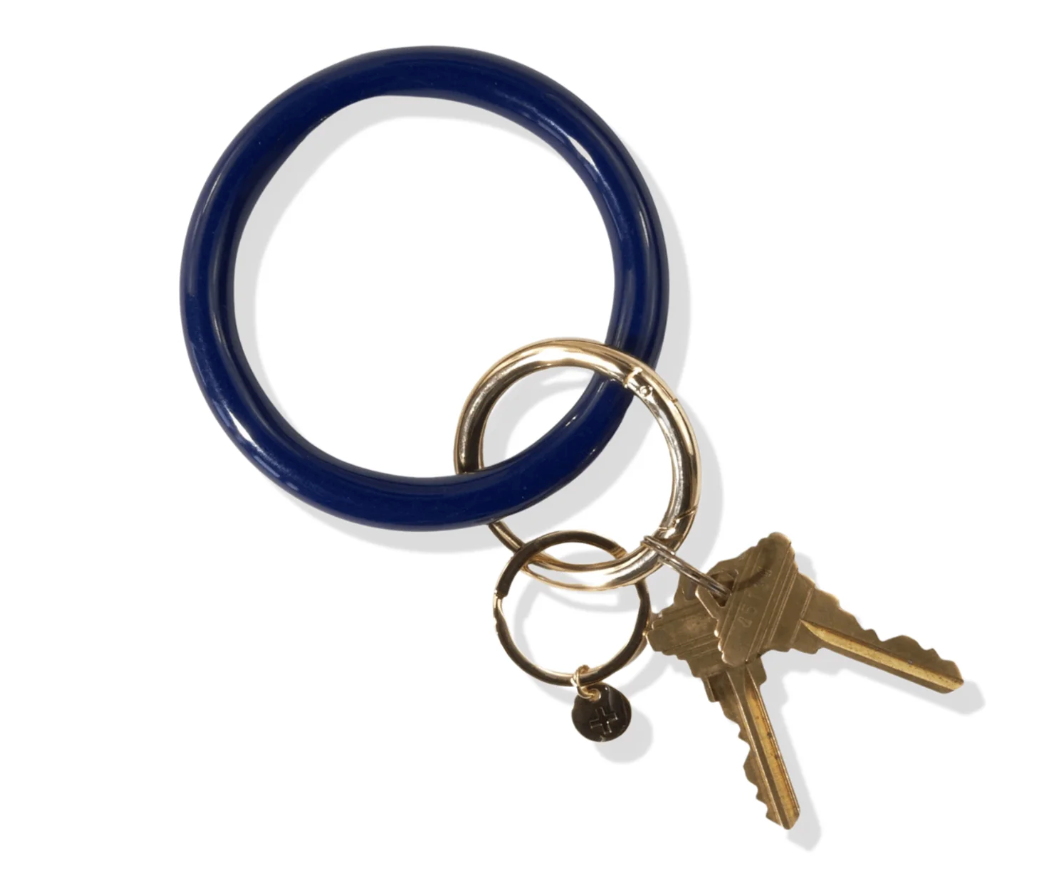 Navy Simple Resin Bangle Key Ring