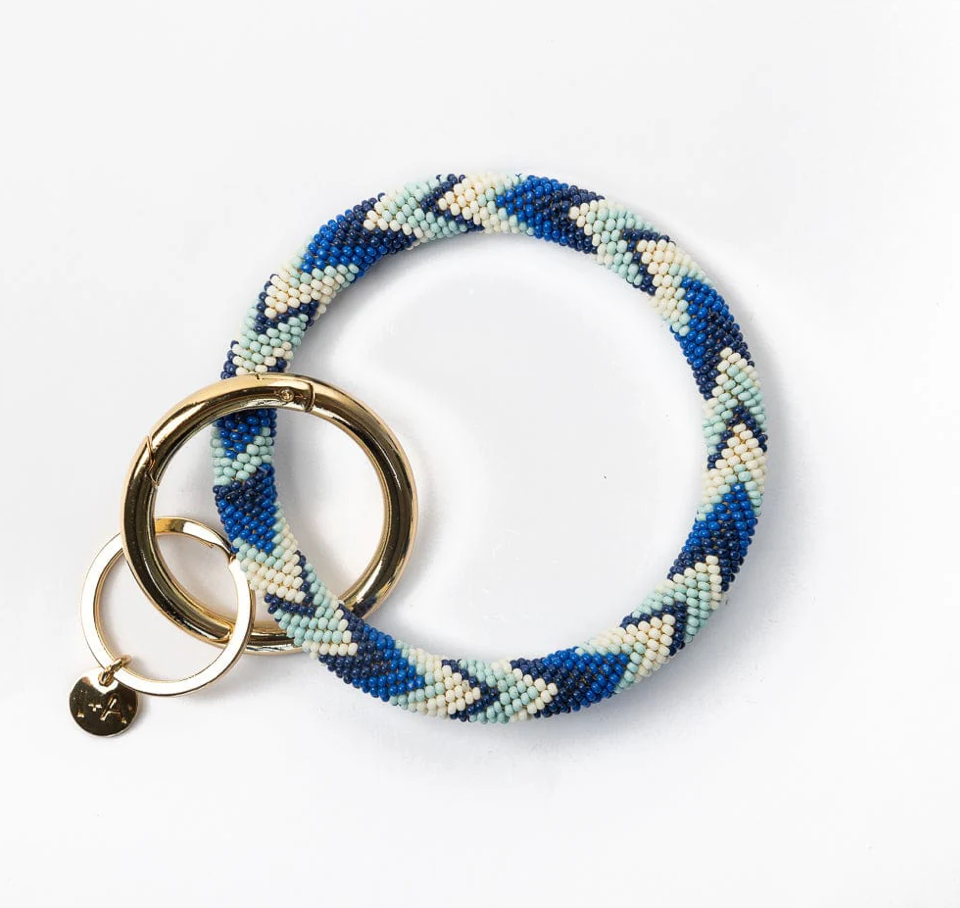 Chloe Chevron Stripe Key Ring