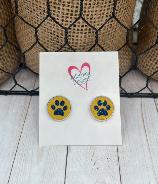 Lions Paw Print Studs