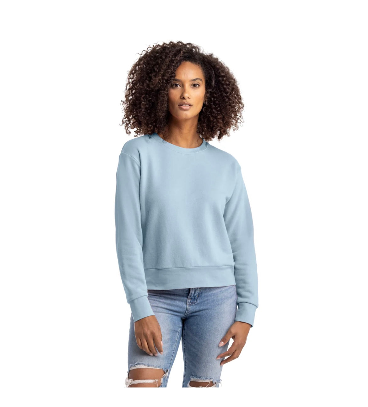 Light Blue Women's Cropped Sweatshirt