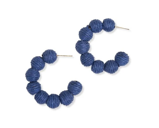 Leila Solid Hoop Earrings Navy