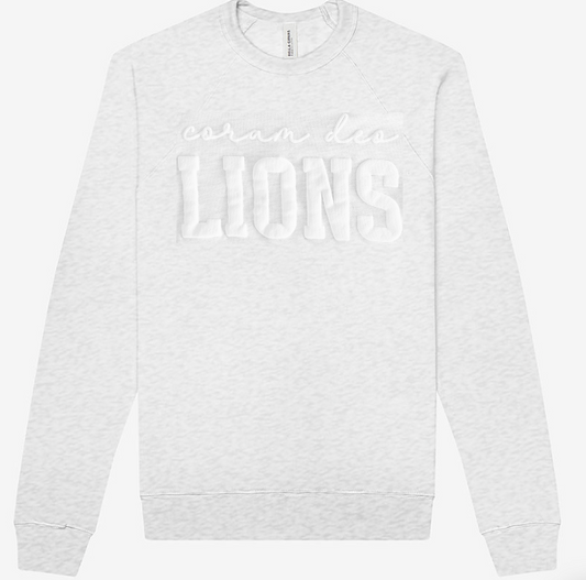 Grey Lions Sweatshirt with Puff Lettering