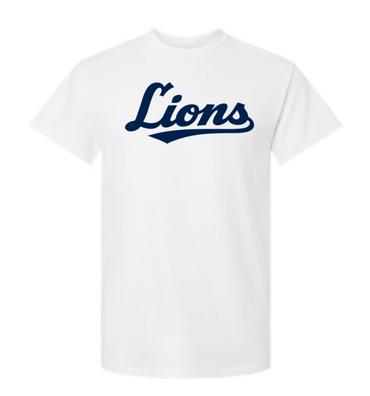 White Scripted Lions Shirt